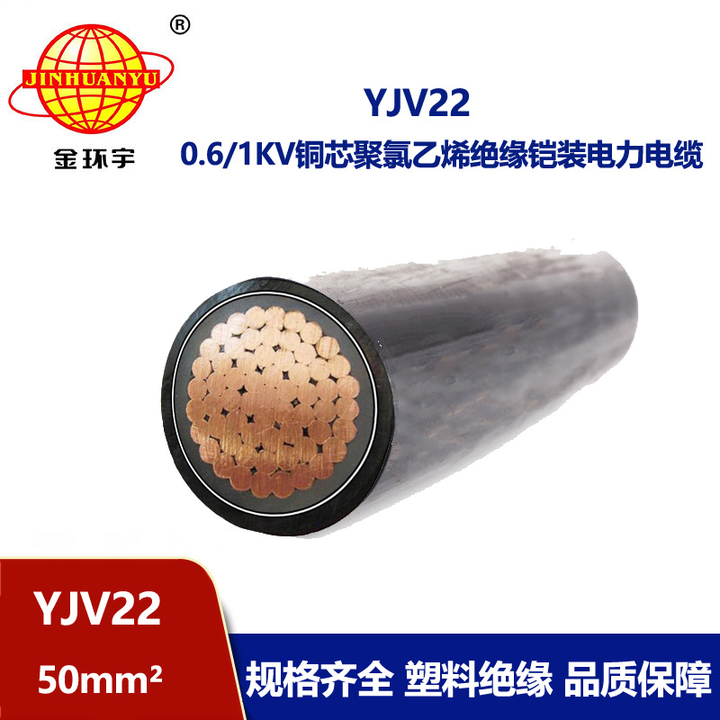 金環(huán)宇電線電纜 鎧裝電力電纜YJV22-50平方 銅芯交聯(lián)電纜