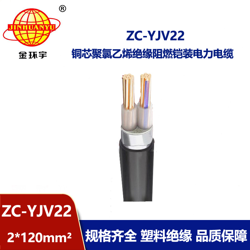 金環宇電纜 ZC-YJV22 2X120平方 交聯阻燃電纜 鋼帶鎧裝電纜